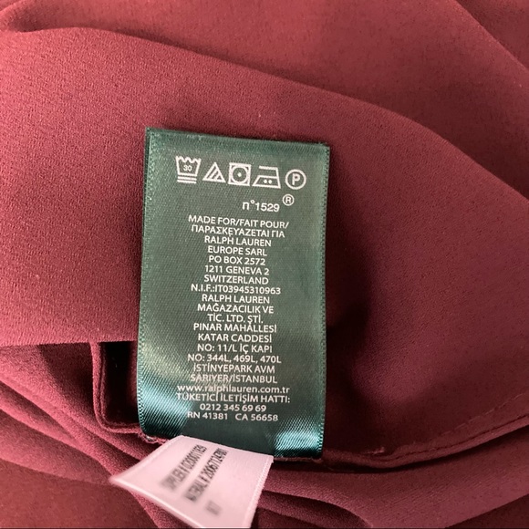 👚Lauren by Ralph Lauren maroon/oxblood ruffled button down long sleeve blouse👚 - Picture 2 of 5